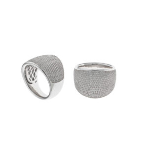 Sortija plata rodiada circonitas cresta