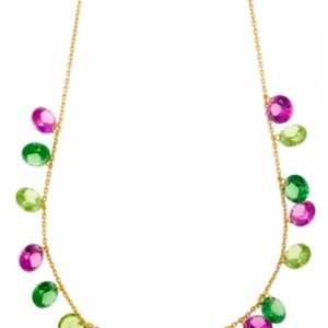 Colgante plata chapada piedras de colores