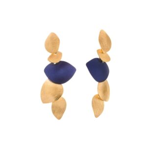 Pendientes plata chapada matizados esmalte azul