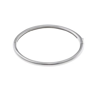 Pulsera brazalete plata rodiada tubo redondo