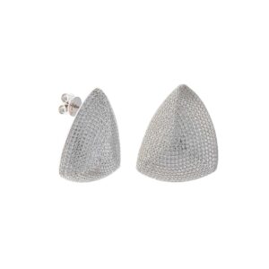 Pendientes plata aro irregular circonitas