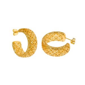 Pendientes plata chapada calados